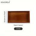 Natural bamboo wooden rectangular tea tray set of 3 dining room