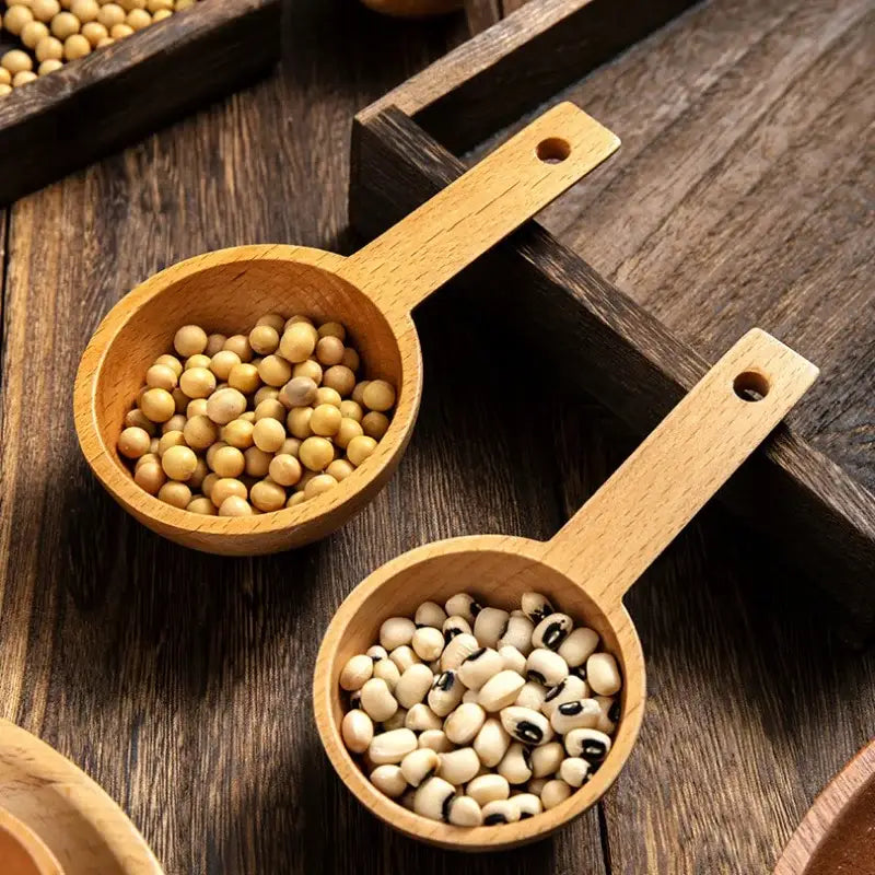 DecorBites™ Beech Wood Tablespoon Coffee Scoop for Beans, Powder, Spices