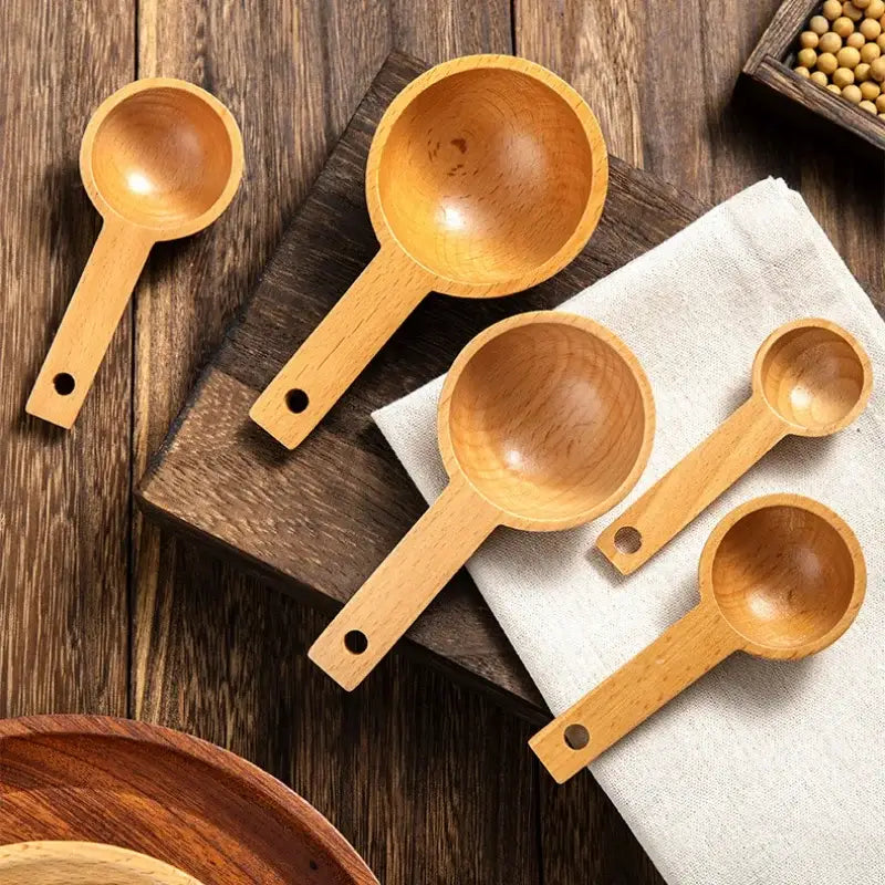 DecorBites™ Beech Wood Tablespoon Coffee Scoop for Beans, Powder, Spices
