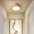 Natural circular wood ceiling lamp living room led lighting