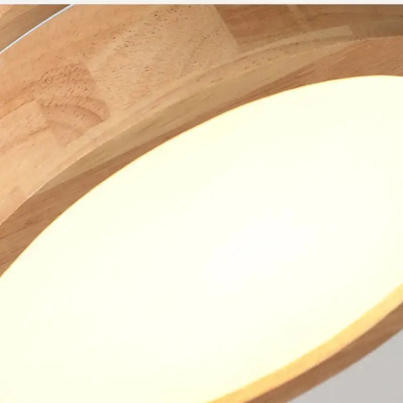 Natural circular wood ceiling lamp living room led lighting