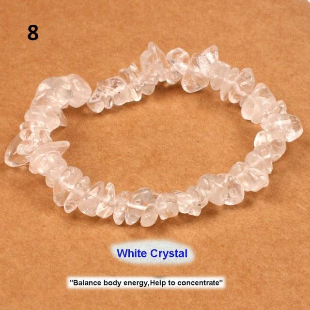 Natural Lucky Stone Beads Bracelet Multiple Colors Bracelets Beautiful Crystal Bracelets Natural Gemstone Crystal Stretch Bracelets Distance Energy Bracelet For Women Girls