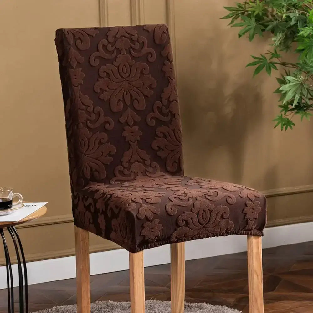 DecorBites™ 3D Embossed Print Spandex Chair Cover Slipcovers - Stretch, Elegant, Durable