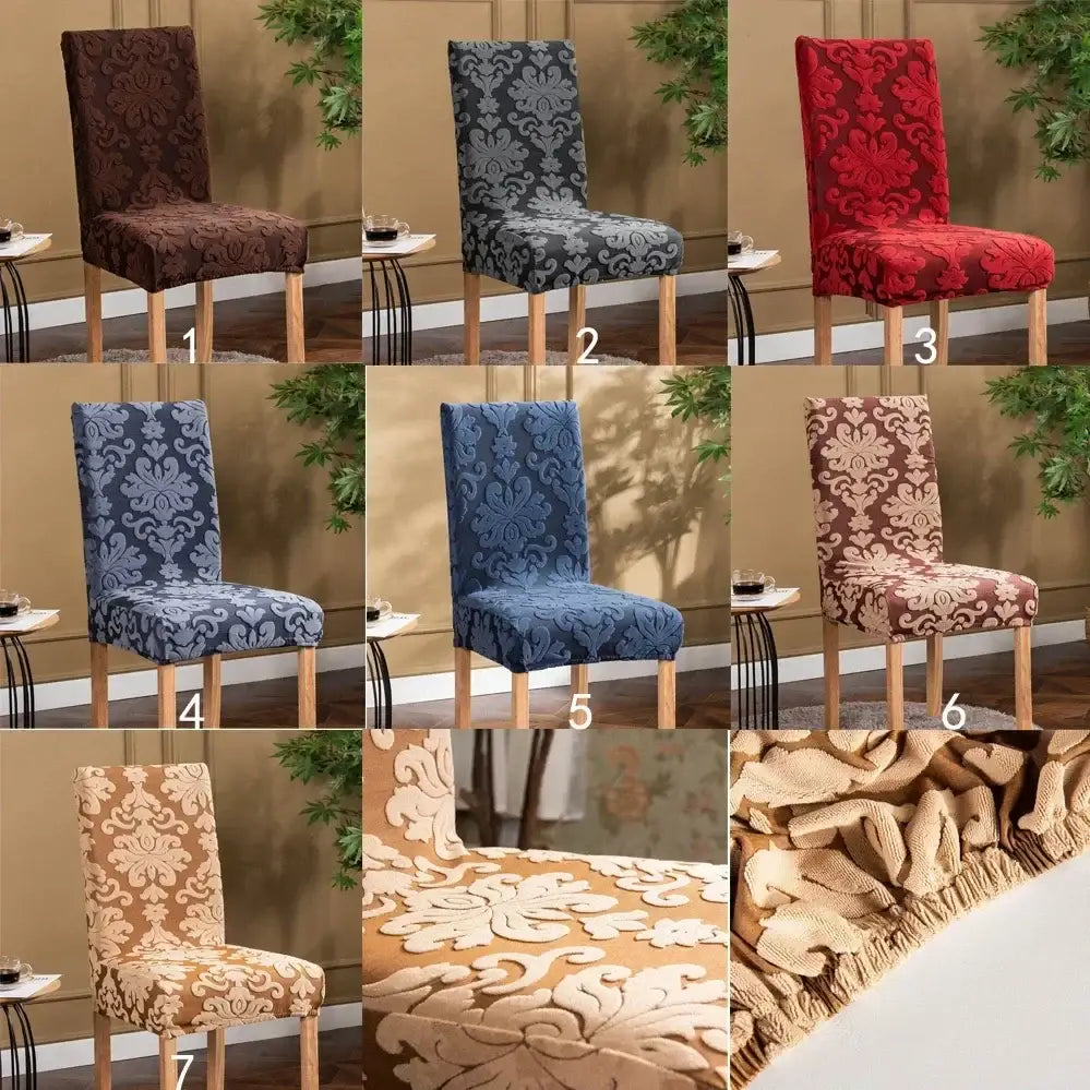 DecorBites™ 3D Embossed Print Spandex Chair Cover Slipcovers - Stretch, Elegant, Durable
