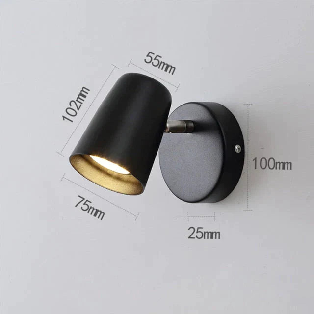 Industrial brushed nickel led wall sconce bedroom spotlight