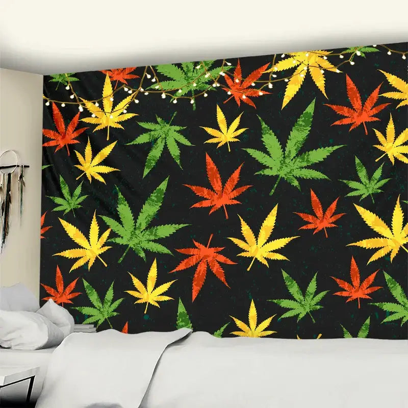 DecorBites™ 3D Printed Maple Leaf Wall Hanging Tapestry for Boho Home Decor