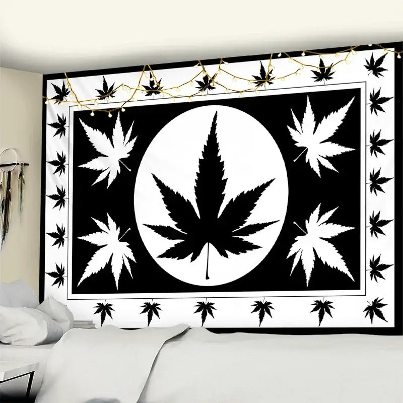 DecorBites™ 3D Printed Maple Leaf Wall Hanging Tapestry for Boho Home Decor