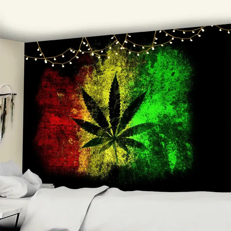 DecorBites™ 3D Printed Maple Leaf Wall Hanging Tapestry for Boho Home Decor