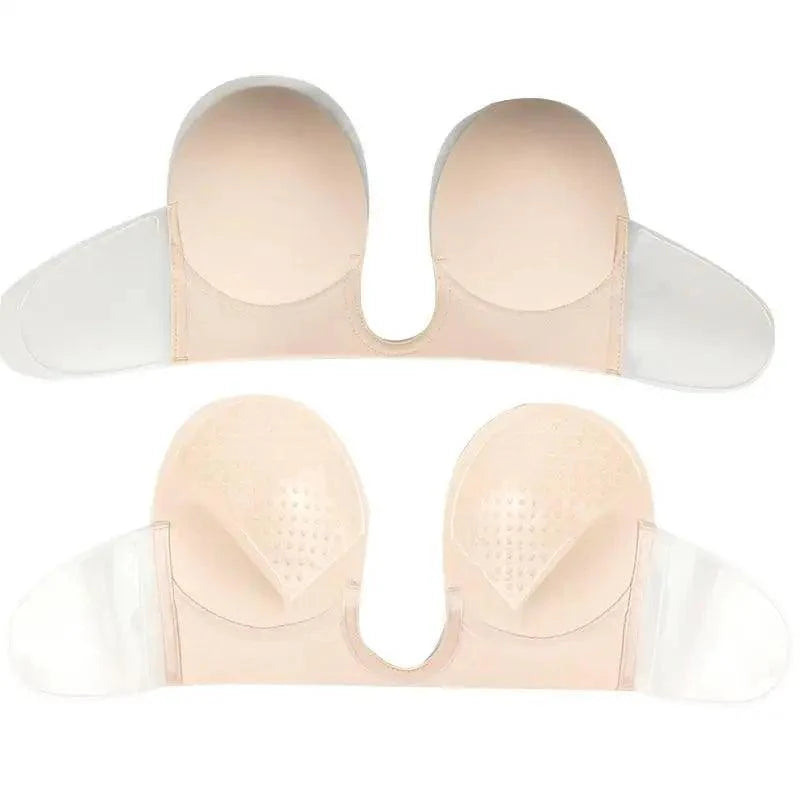 New Elegance Invisible Push Up Bra Strapless Bras Dress Wedding Party Sticky Self-adhesive Silicone Brassiere Breathable Deep U Bra Underwear