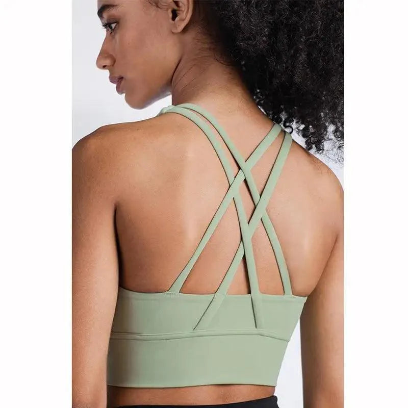 New High Quality Fabric Nylon Breathable Women Yoga Tops Bra Solid Color And Sports Wear Outdoor Exercise Clothes For Ladies