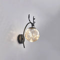 Nordic ball wall mount black antler sconce bedroom fairy light