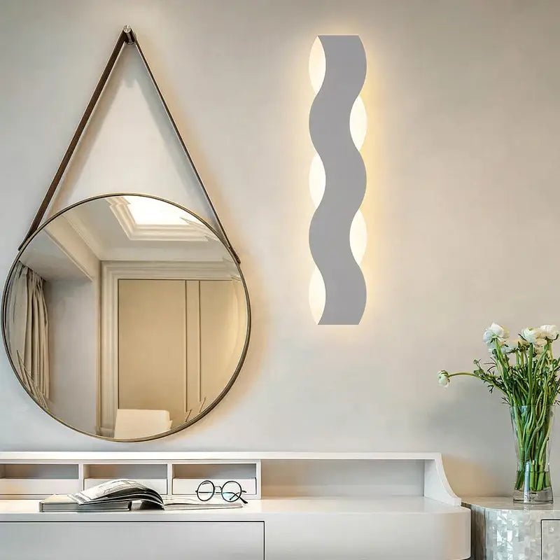DecorBites™ LED Wave Wall Light for Indoor Corridors, Bedrooms, and Sofas