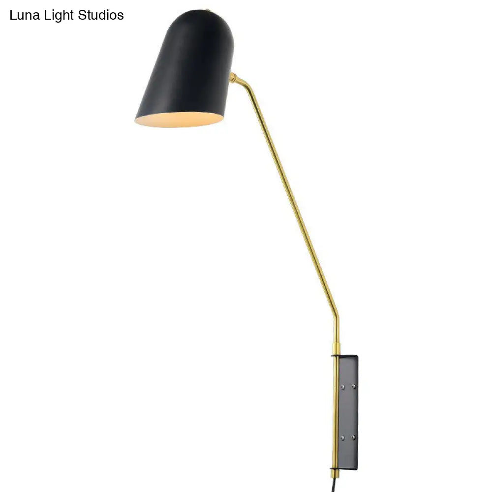 DecorBites™ Nordic Black Wall Sconce with Bedside Reading Light and Metal Shade
