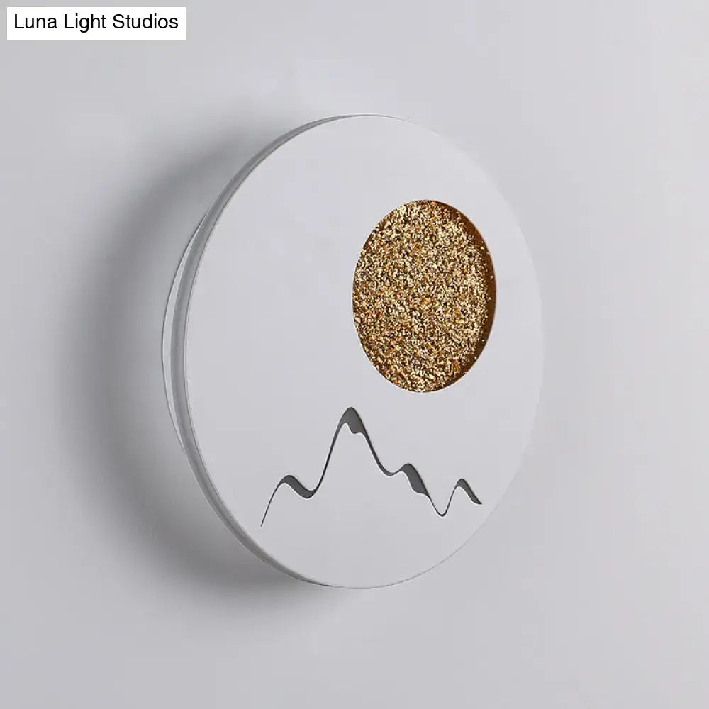 Nordic black white grey mountain wall light – bedroom fixture