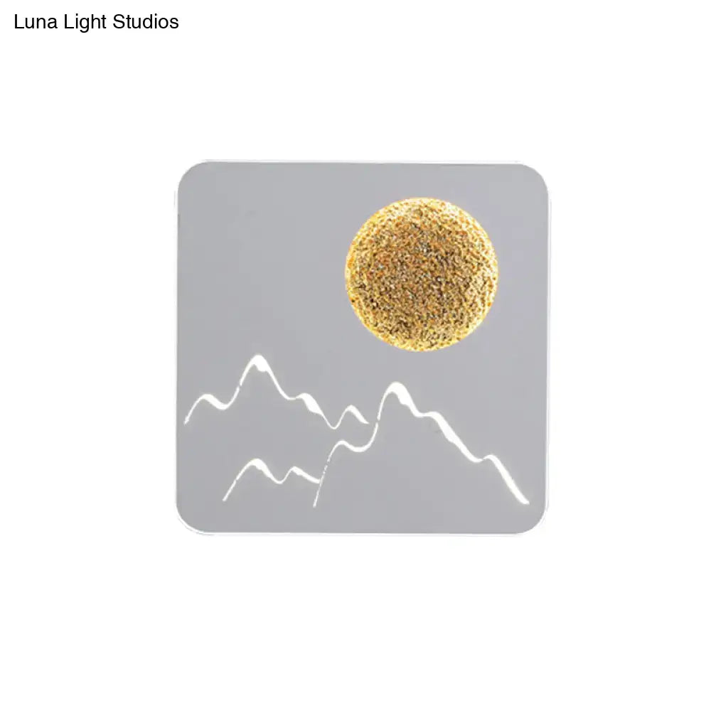 Nordic black white grey mountain wall light – bedroom fixture