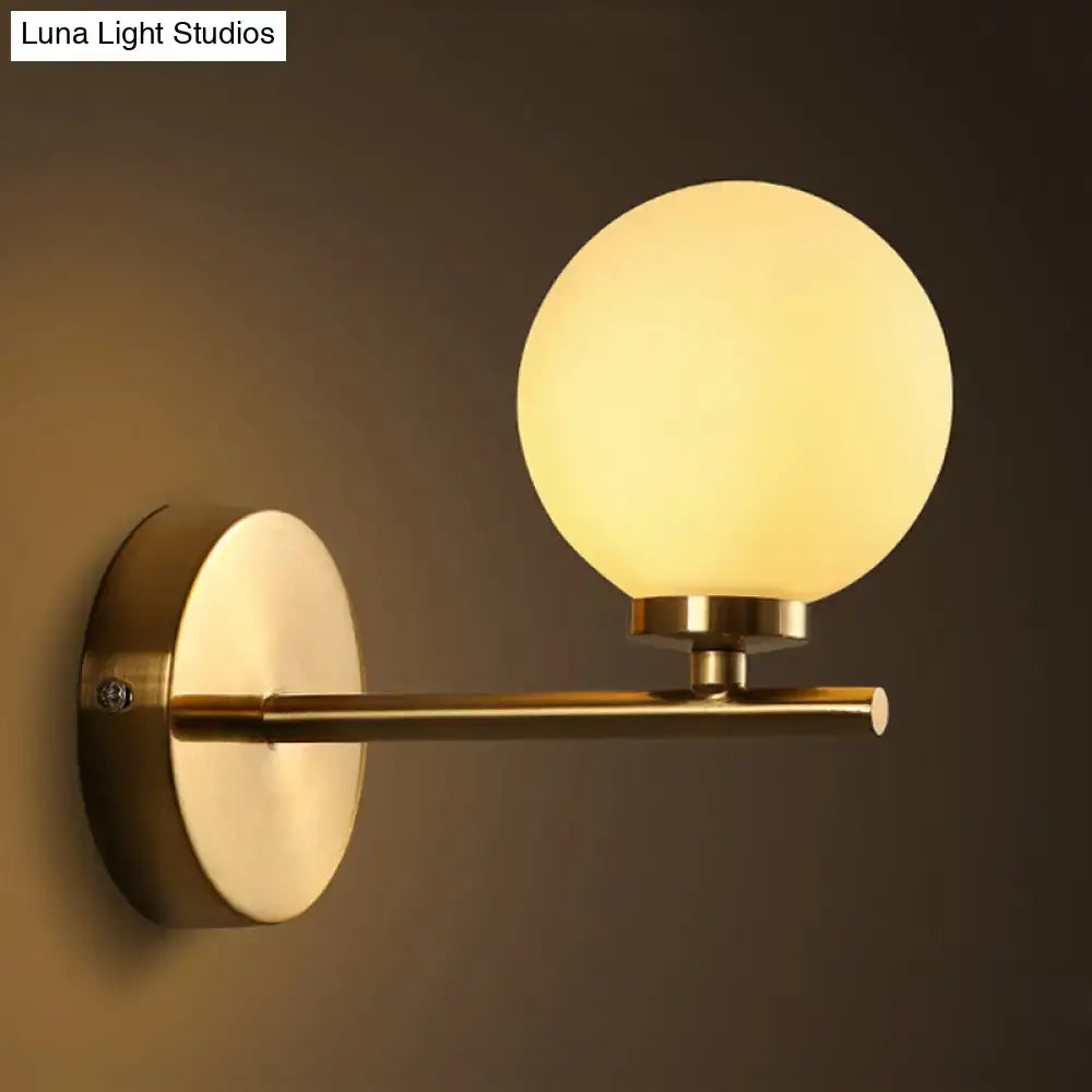 DecorBites™ Nordic Style Wall Sconce Light Gold Orb with Glass Shade - Elegant Wall Mount Lighting