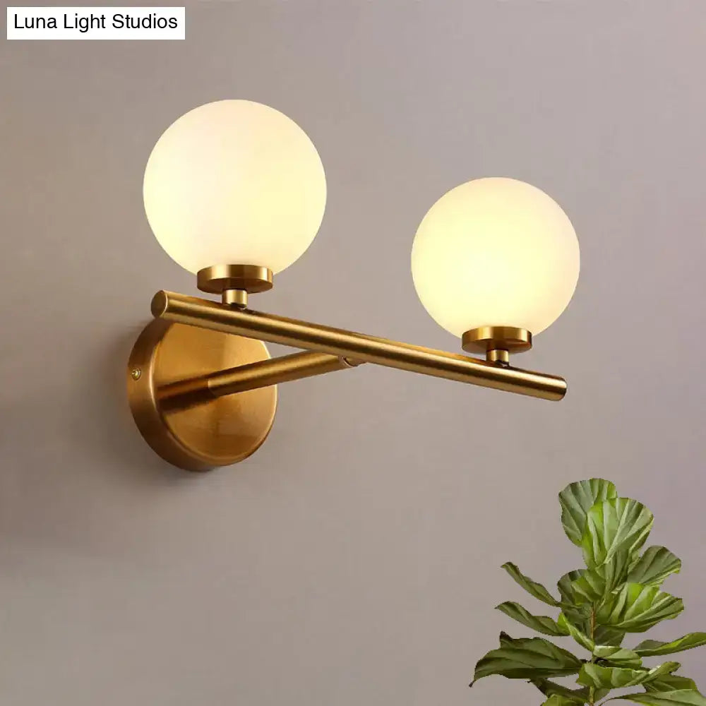 DecorBites™ Nordic Style Wall Sconce Light Gold Orb with Glass Shade - Elegant Wall Mount Lighting