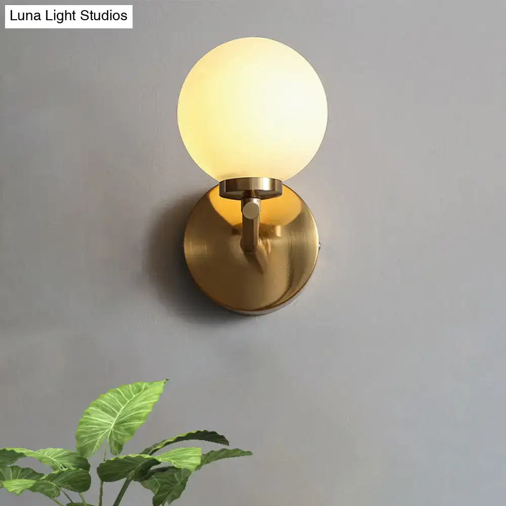 DecorBites™ Nordic Style Wall Sconce Light Gold Orb with Glass Shade - Elegant Wall Mount Lighting