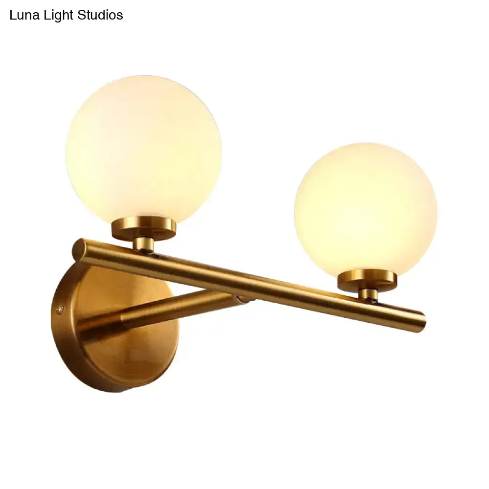 DecorBites™ Nordic Style Wall Sconce Light Gold Orb with Glass Shade - Elegant Wall Mount Lighting