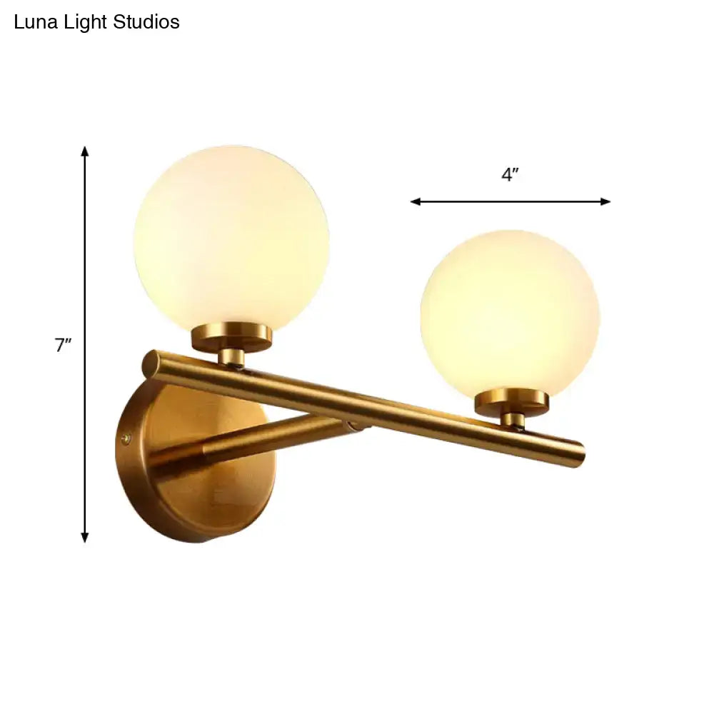 DecorBites™ Nordic Style Wall Sconce Light Gold Orb with Glass Shade - Elegant Wall Mount Lighting