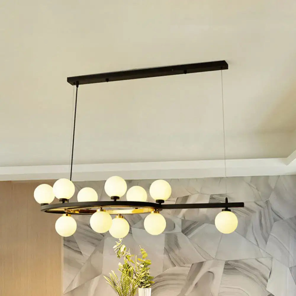 DecorBites™ Nordic Bubble Island Pendant Light - 11 Lights, Metallic Black Finish - Ideal for Restaurants