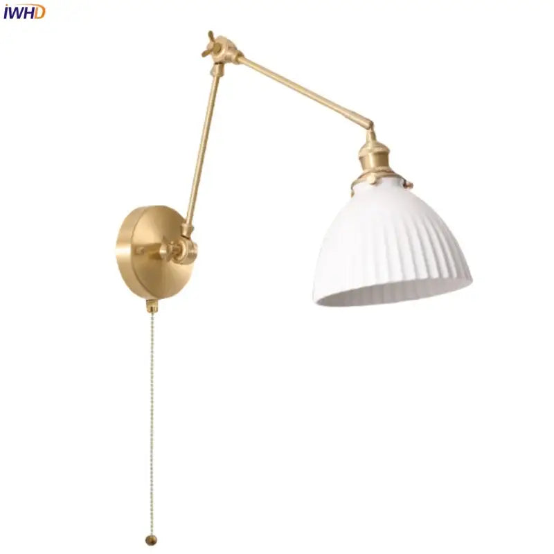 DecorBites™ Ceramic LED Wall Lamp, Pull Chain Switch, Nordic Copper, Small Size