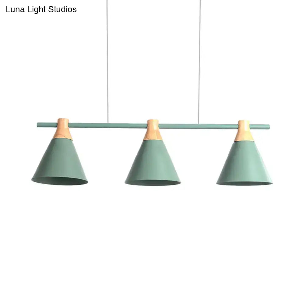 Nordic metal hanging chandelier triple cone kitchen island light
