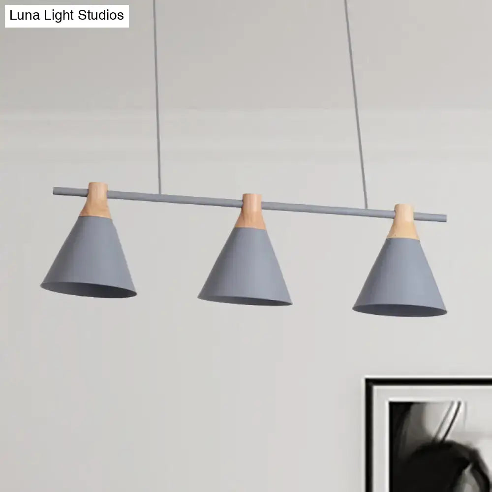 Nordic metal hanging chandelier triple cone kitchen island light