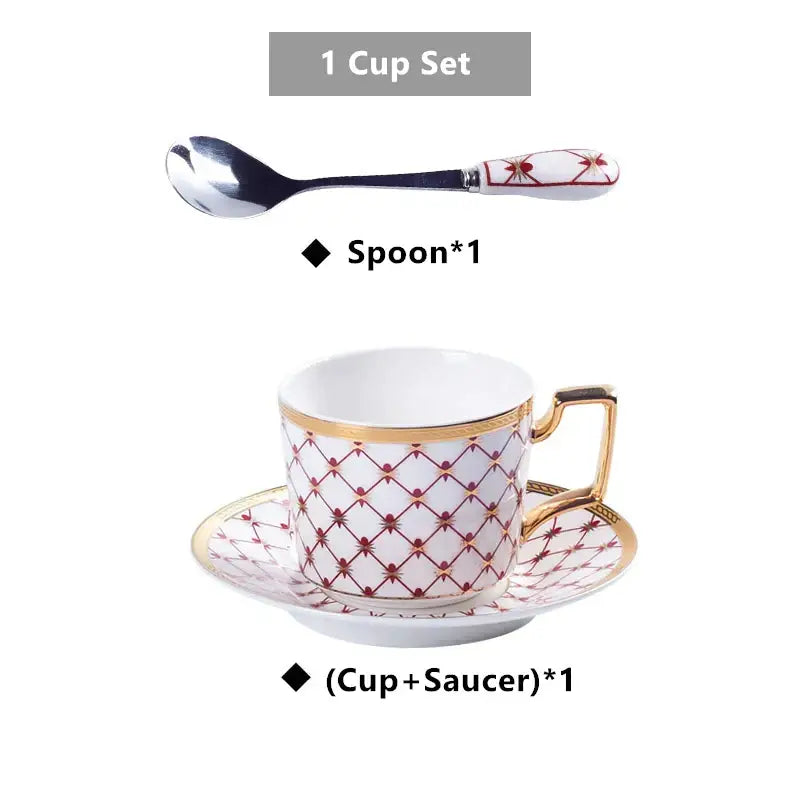 Nordic navy & gold bone china coffee set dining room porcelain cup