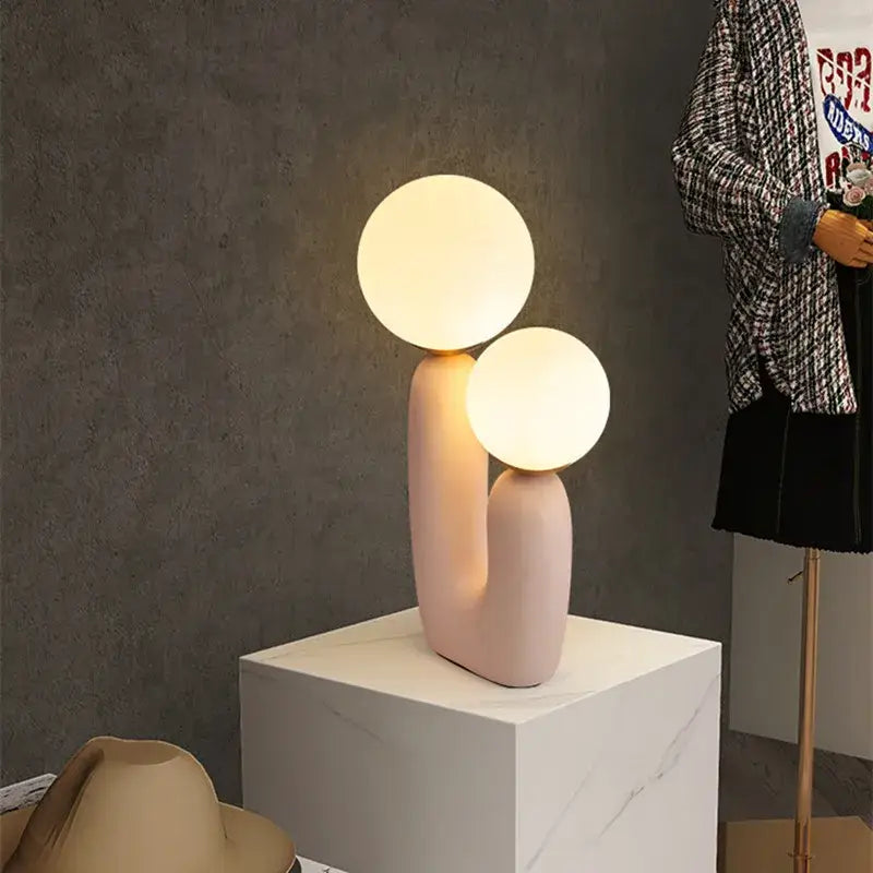 DecorBites™ Glass Ball Table Lamp: Green Pink Resin Nordic Cute Bedroom Living Room Decor