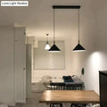 Nordic simple kitchen pendant light matte black conical led lamp