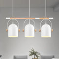 Nordic style triple white pendant light kitchen adjustable dome shade