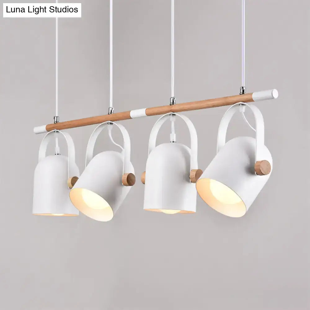 Nordic style triple white pendant light kitchen adjustable dome shade