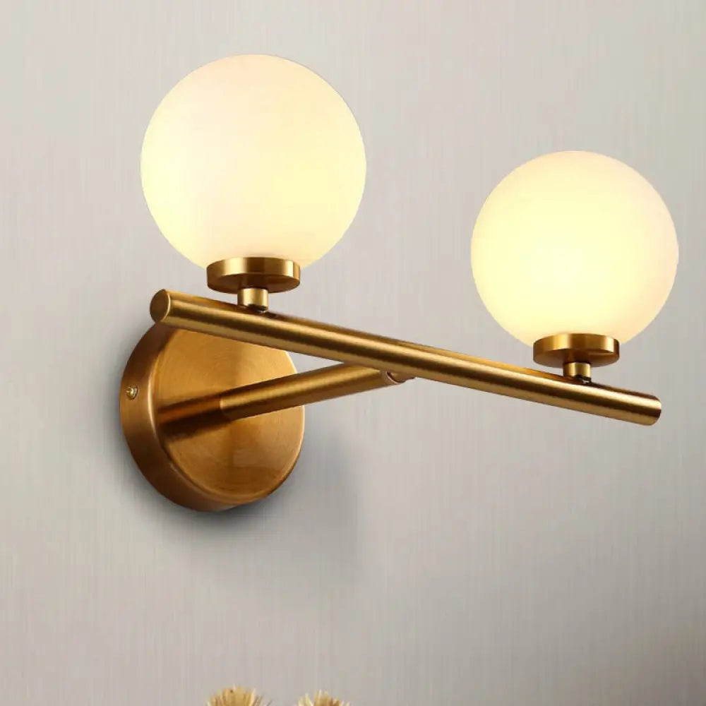 DecorBites™ Nordic Style Wall Sconce Light Gold Orb with Glass Shade - Elegant Wall Mount Lighting