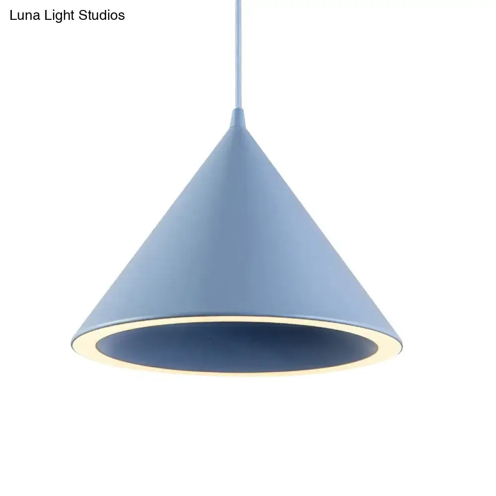 Nordic stylish white conical pendant light dining room hanging lamp