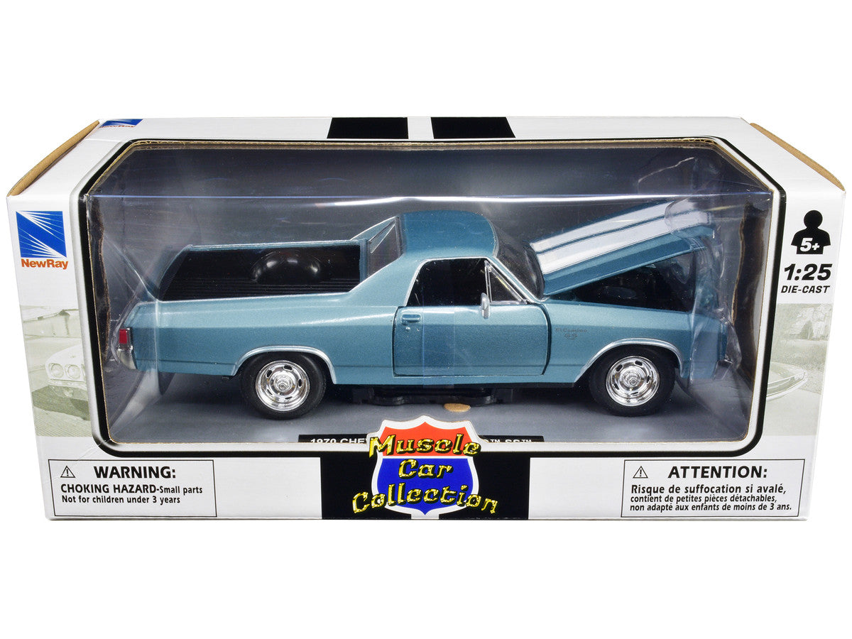 1970 Chevrolet El Camino SS Blue 1/25 Diecast Model Car by New Ray
