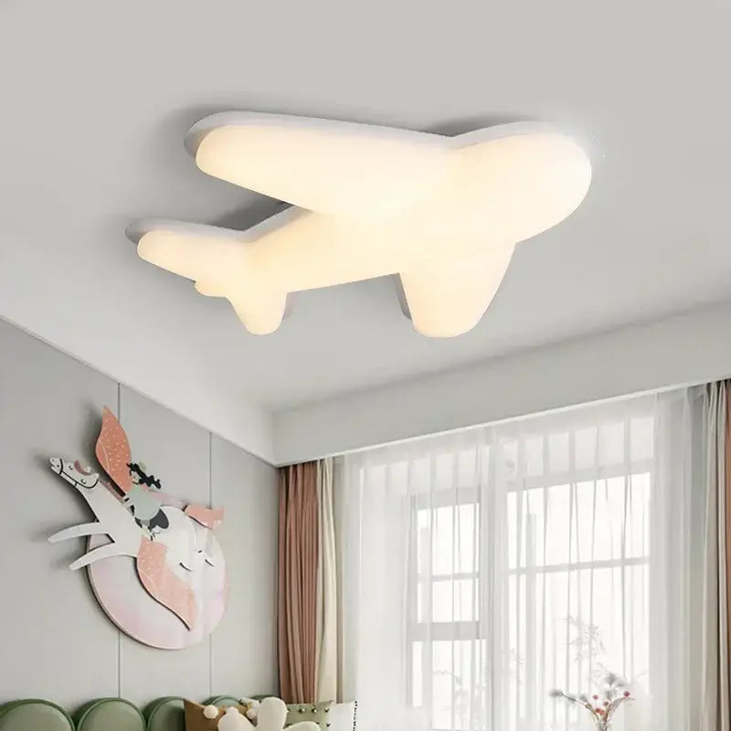Off-white airplane ceiling chandelier for children's room