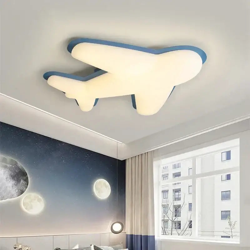 Off-white airplane ceiling chandelier for children's room