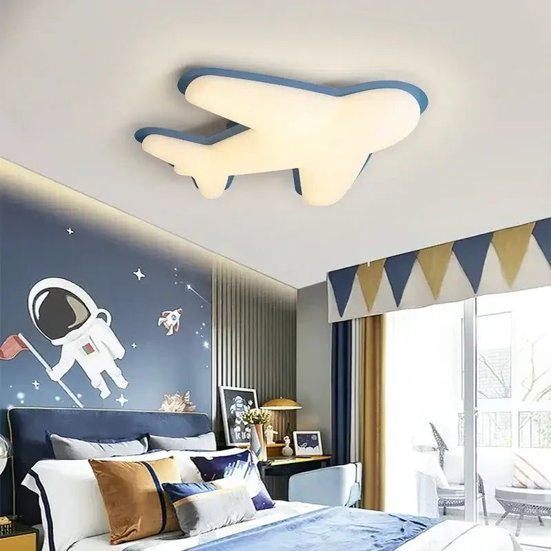 Off-white airplane ceiling chandelier for children's room