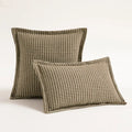 Olive & cream houndstooth jacquard pillow covers living room cushions
