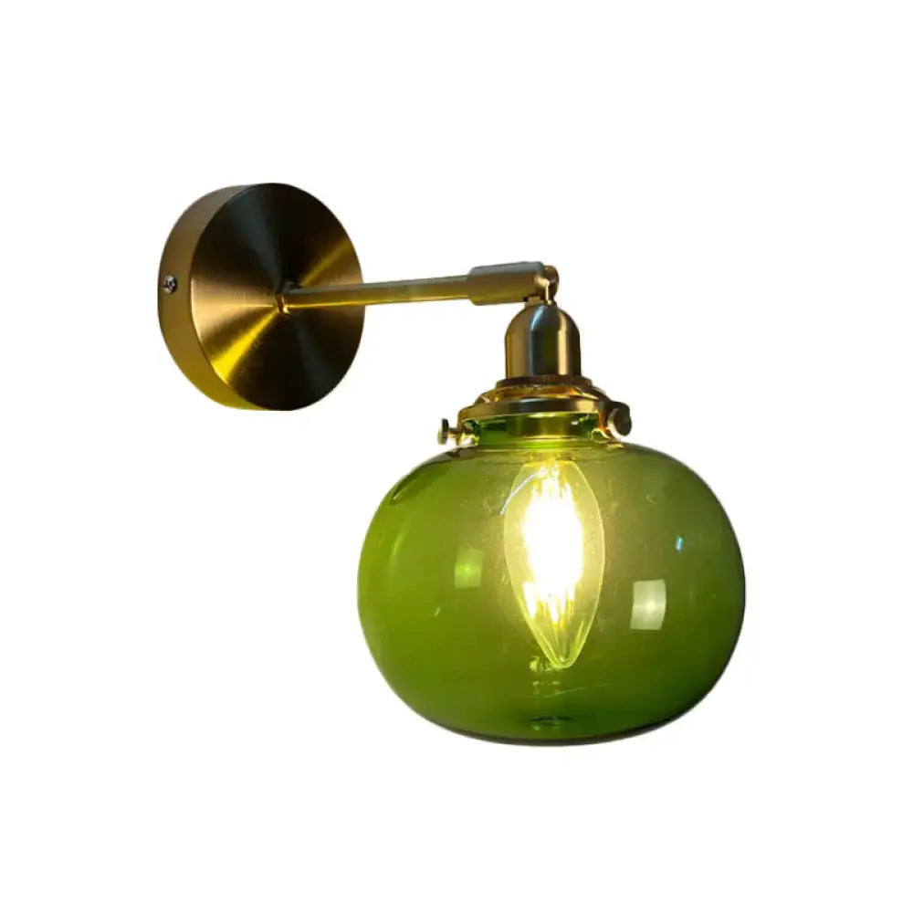 Orange and gold fluted glass wall lamp bedroom wall light