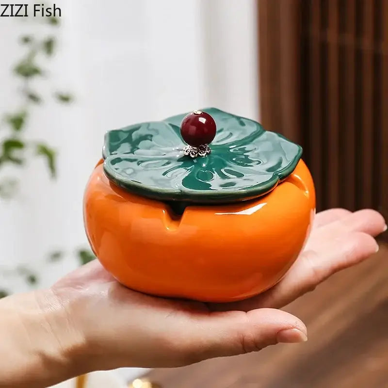 Orange ceramic fruit ashtray living room decorbites ceramic ashtray