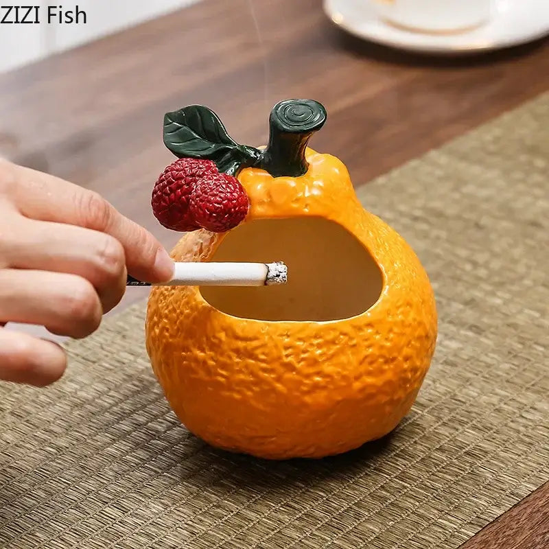 Orange ceramic fruit ashtray living room decorbites ceramic ashtray