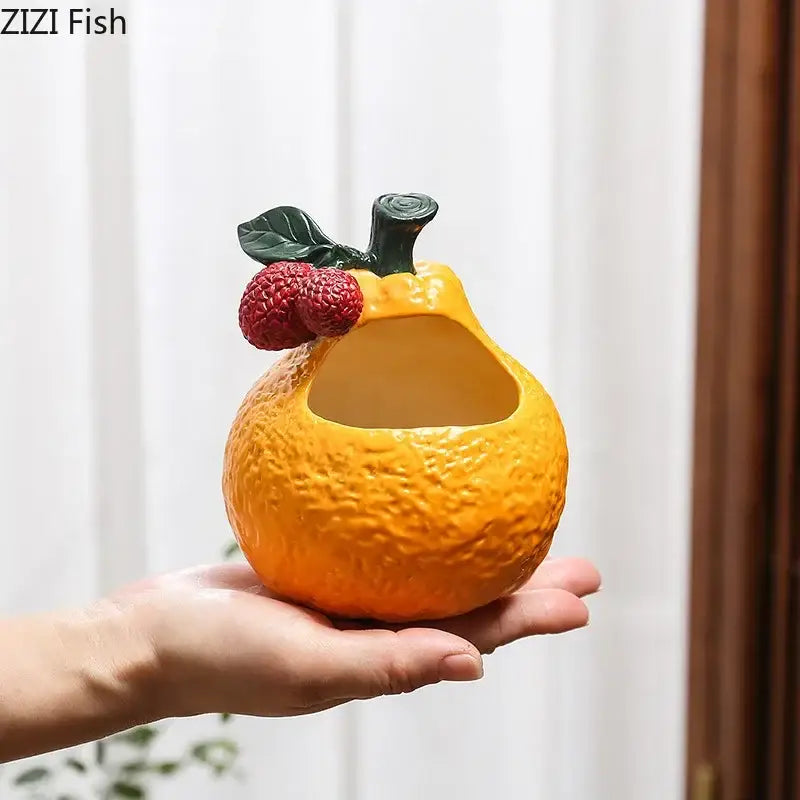 Orange ceramic fruit ashtray living room decorbites ceramic ashtray