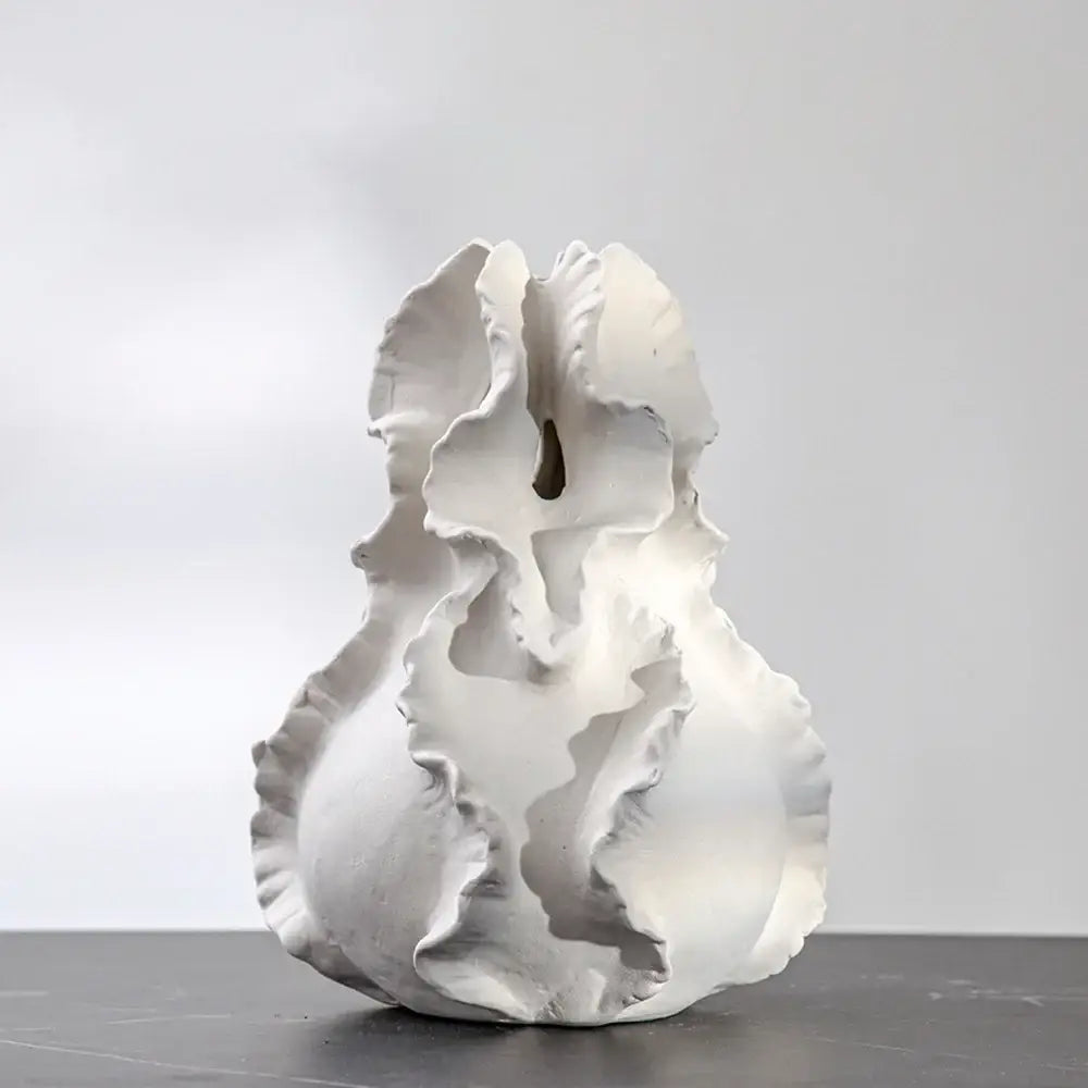 DecorBites™ Ceramic Wavy Flower Vase - Home Decoration and Storage Organization