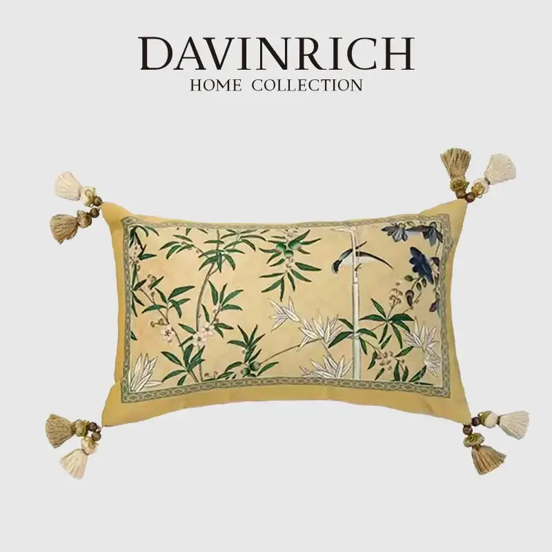 DecorBites™ Autum Orchid Velvet Lumbar Pillow Cover - Oriental Home Decor