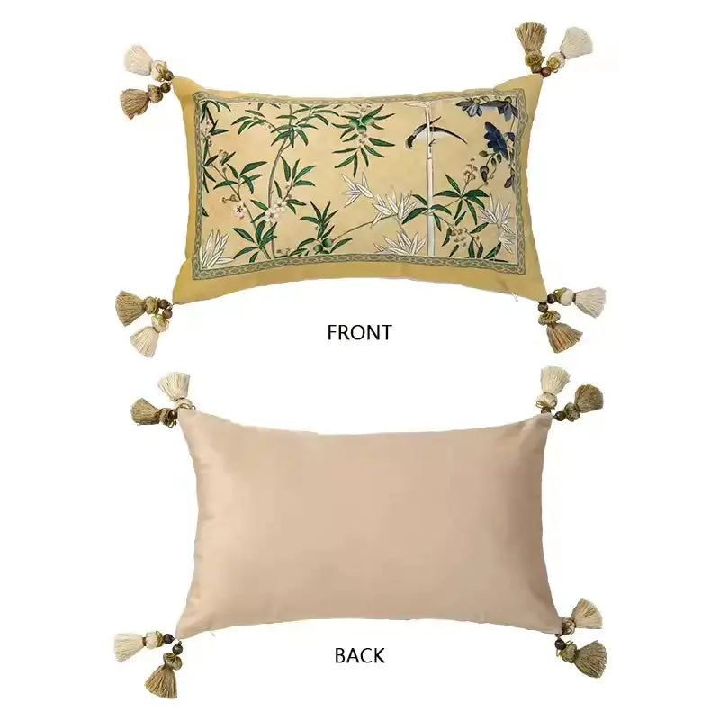 DecorBites™ Autum Orchid Velvet Lumbar Pillow Cover - Oriental Home Decor