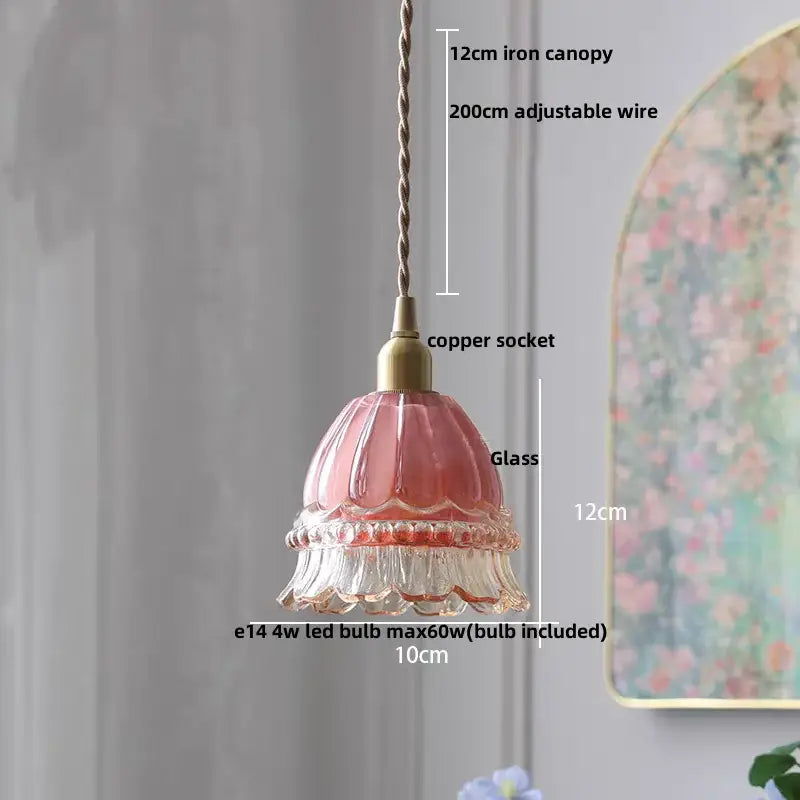 Ornate amber copper led pendant light for café and dining room