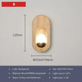 Oval led wooden wall lamp warm amber sconce for bedroom