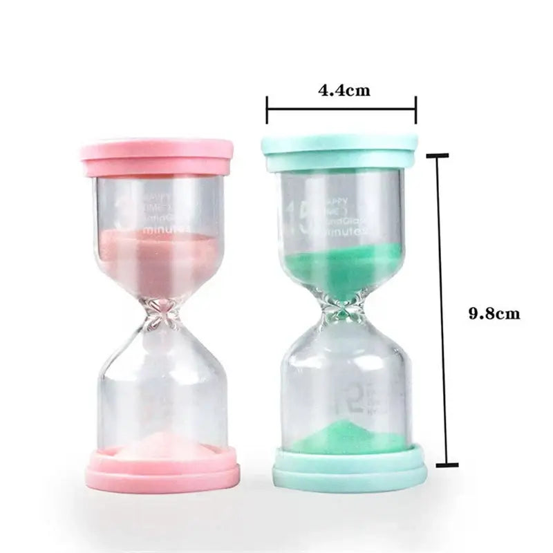 Pastel colorful glass hourglass sand timer set for kids bedroom